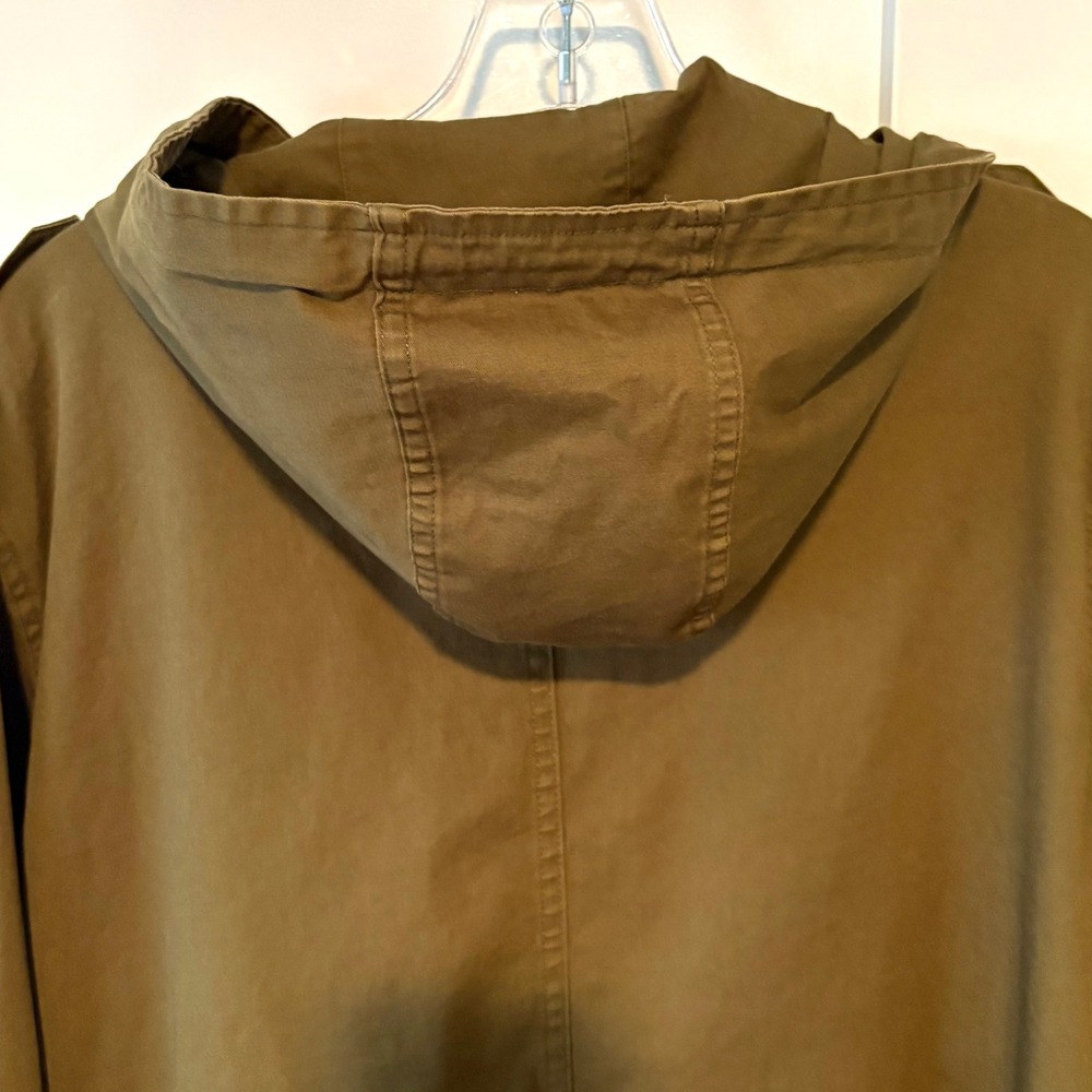 Brandy Melville Olive Cotton Utility Hooded Jacket in Size M - Picture 7 of 11